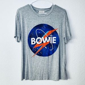 🍓 Wst Cst NEW David Bowie Soft Stretch 2021 Band Graphic Space Tee Small